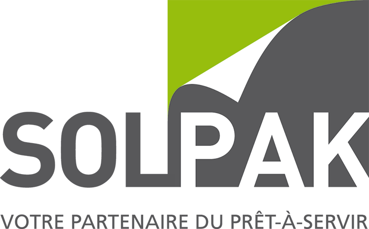 Solpak, partenaire du prêt à servir, fournisseur des barquettes de papier recyclé de source propre utilisées par l'Association des popotes roulantes du Montréal métropolitain